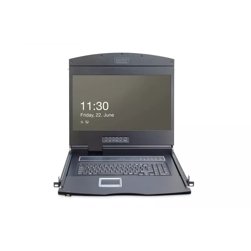 KVM konsolė Digitus 19 colių LCD 8 prievadų VGA US klaviatūra