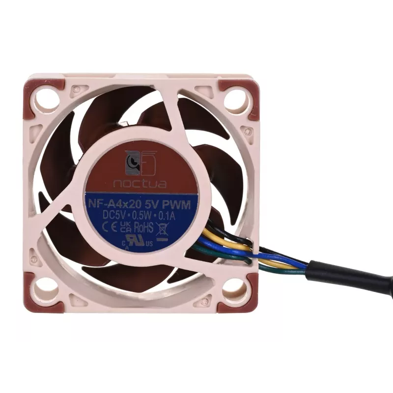 Noctua ventiliatorius NF-A4X20 5V PWM — 40×20 mm, 5 V, 4 kontaktų PWM, 1100–5000 RPM, 9,4 m³/h