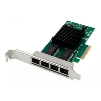 DIGITUS 4 prievadų Gigabit Ethernet tinklo plokštė, RJ45, PCI Express, Intel I350