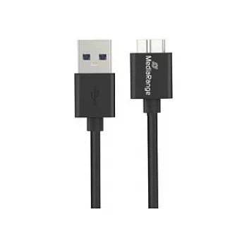 USB laidas MediaRange MRCS240 — USB A į Micro-USB B, USB 3.2 Gen 1 (3.1 Gen 1), 1,8 m, juodas