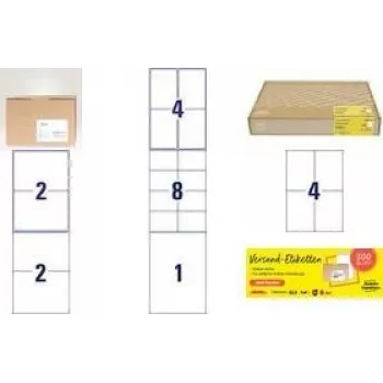 Siuntos etiketės AVERY 8026-300 Baltos – lipnios adresų etiketės paketams