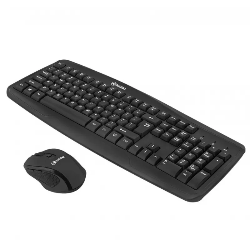 Belaidis klaviatūros ir pelės rinkinys Tellur Basic Black – 2,4 GHz, USB imtuvas, kompaktiškas išdėstymas