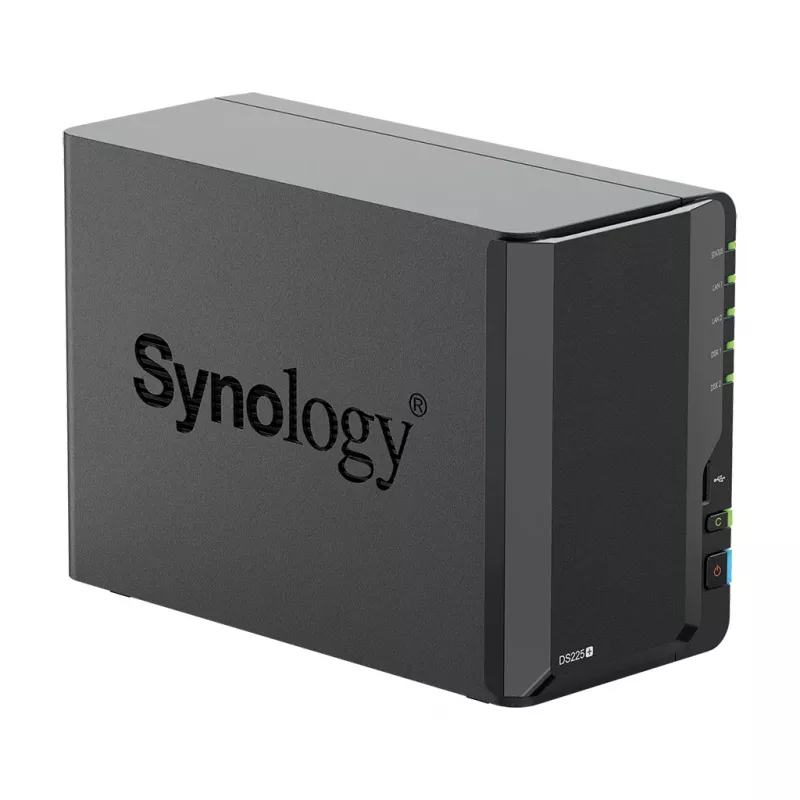 Synology DS225+ 2 Bay NAS stalinis kompiuteris Intel® Celeron® J4125 2 GB DDR4 Synology DSM juodas