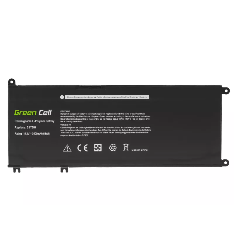 Baterija Green Cell DE138, skirta DELL Inspiron G3, G5, G7, Latitude