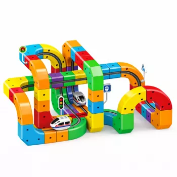 Extralink Toys Magnetinis bėgių rinkinys ir magnetinis traukinys Magnetinė levitacija (150 vnt.)