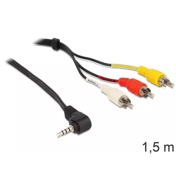 Vaizdo kabelio adapteris DeLOCK 84504 1,5 m 3,5 mm 3 x RCA Juodas