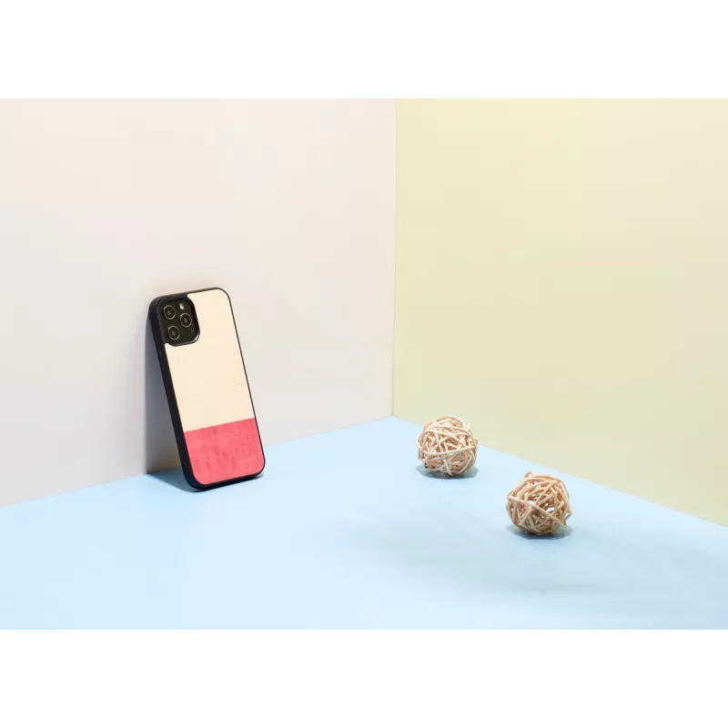 Dėklas telefonui iPhone 12 / 12 Pro iš medžio ir polikarbonato „man and wood“ – miss match black