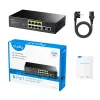 Cudy FS1010P tinklo jungiklis Fast Ethernet (10/100) su PoE, juodas