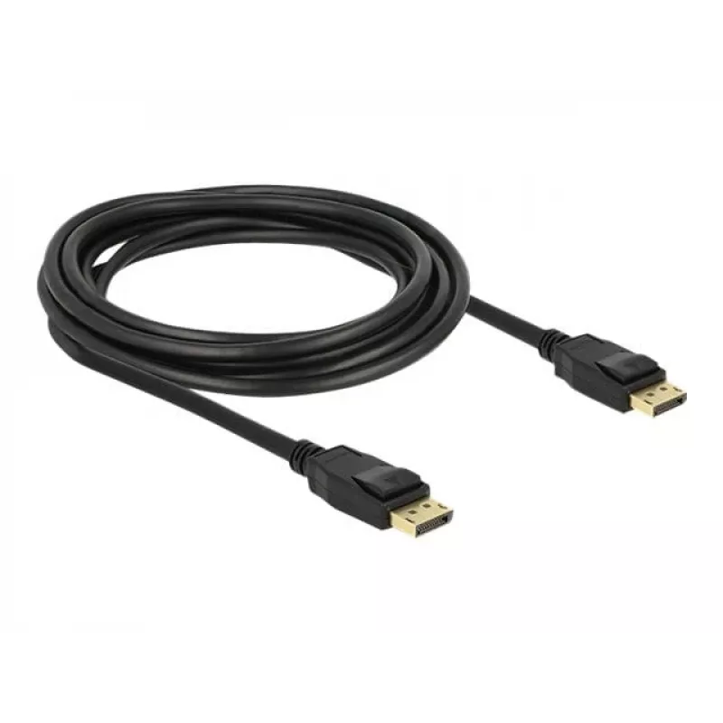 Delock DisplayPort kabelis – DisplayPort (vyriškas) į DisplayPort (vyrišką) – 3 m – su užraktu – juodas