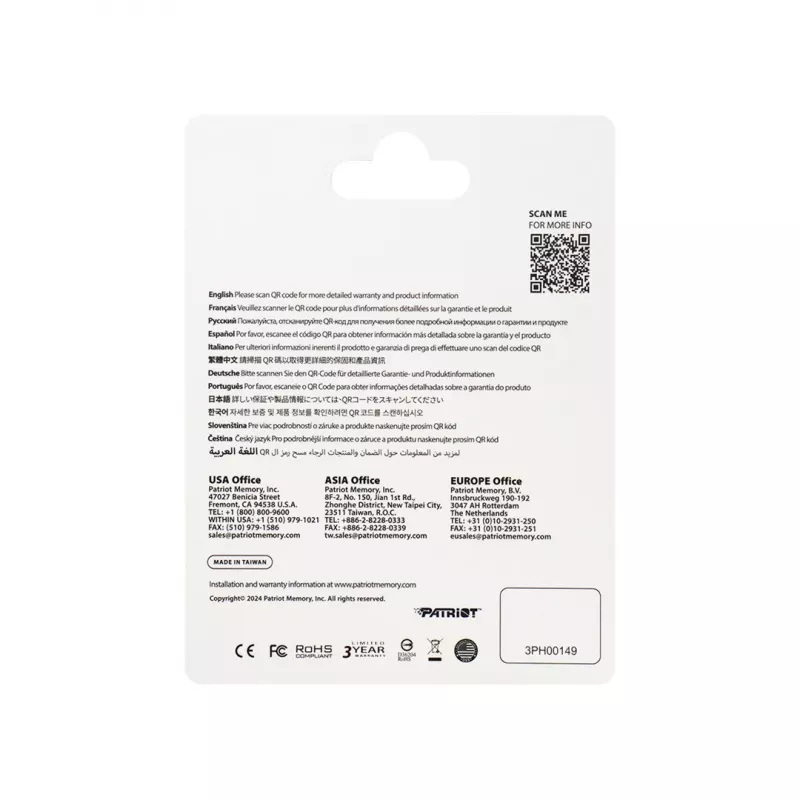 PATRIOT 512GB MicroSDXC atminties kortelė V30 U3 Class 10, skaitymas 90 MB/s, rašymas 80 MB/s, su apsauga nuo perrašymo