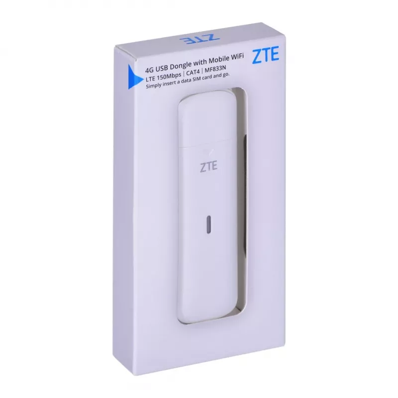 USB mobilusis modeminis įrenginys ZTE MF833N, 4G LTE iki 150 Mbps, baltas