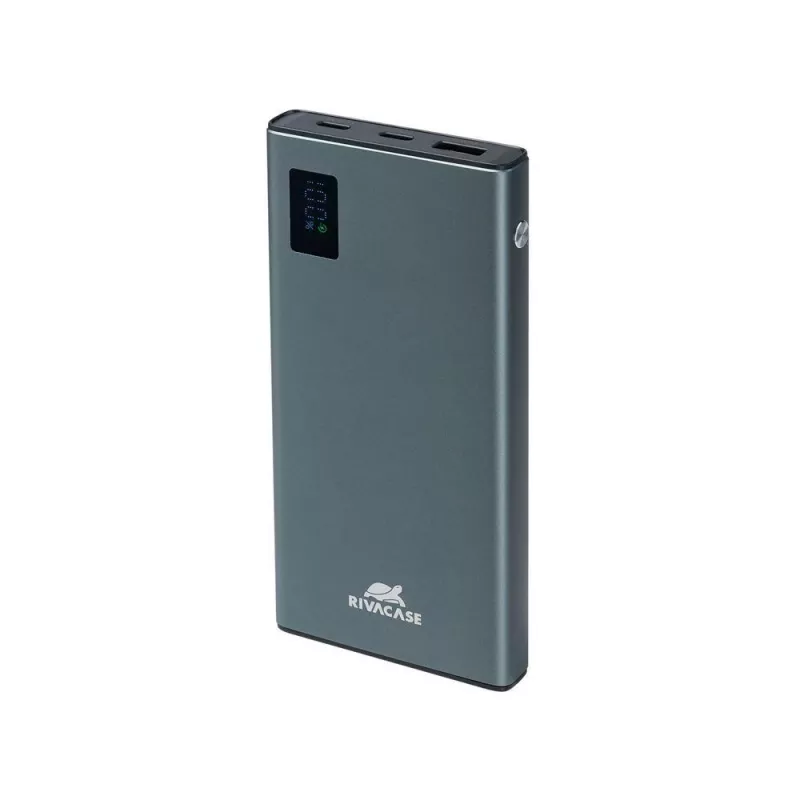 Power bank Rivacase VA1021 10000 mAh, dvi USB išvestys, LED indikatoriai, kompaktiškas nešiojamas įkroviklis