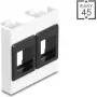 Montavimo rėmelis DELOCK Easy 45 2x Keystone laikikliai 45×45 mm baltas/juodas