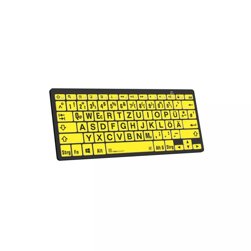 Belaidė Bluetooth klaviatūra Logickeyboard LKB-LPBY-BTPC-DE, QWERTZ, didelės raidės, geltona/juoda