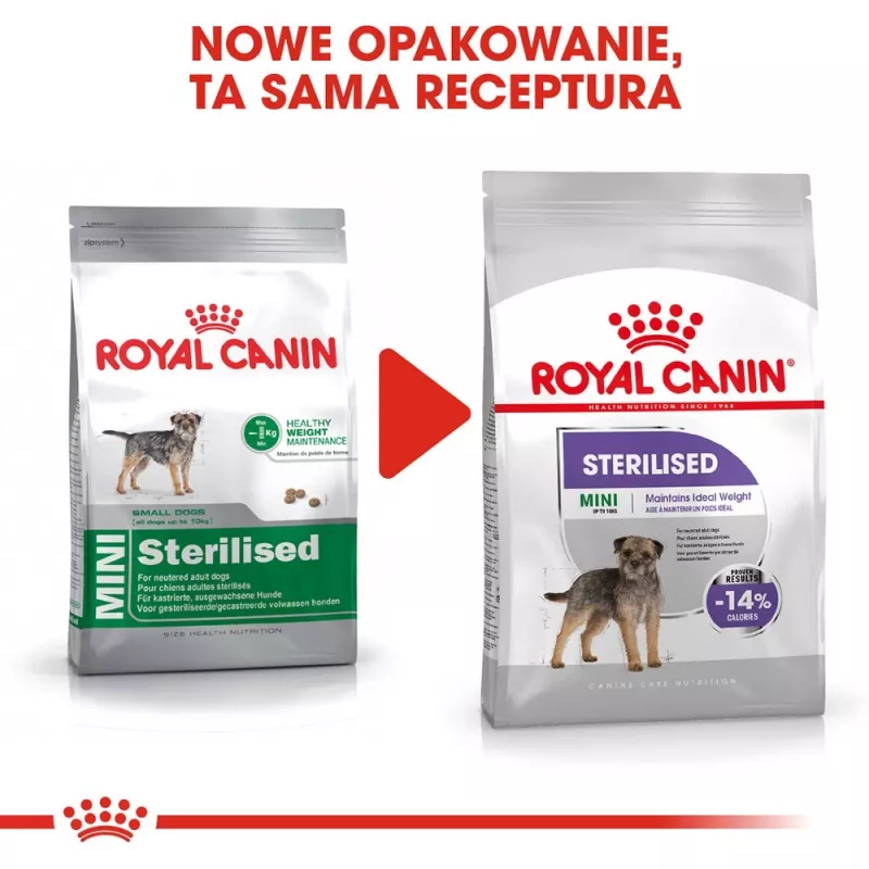 Sausas šunų ėdalas Royal Canin Mini Sterilised Care – 3 kg, vištiena, sterilizuotoms mažų veislių šunims (5–10 kg), suaugusiems, 30% baltymų