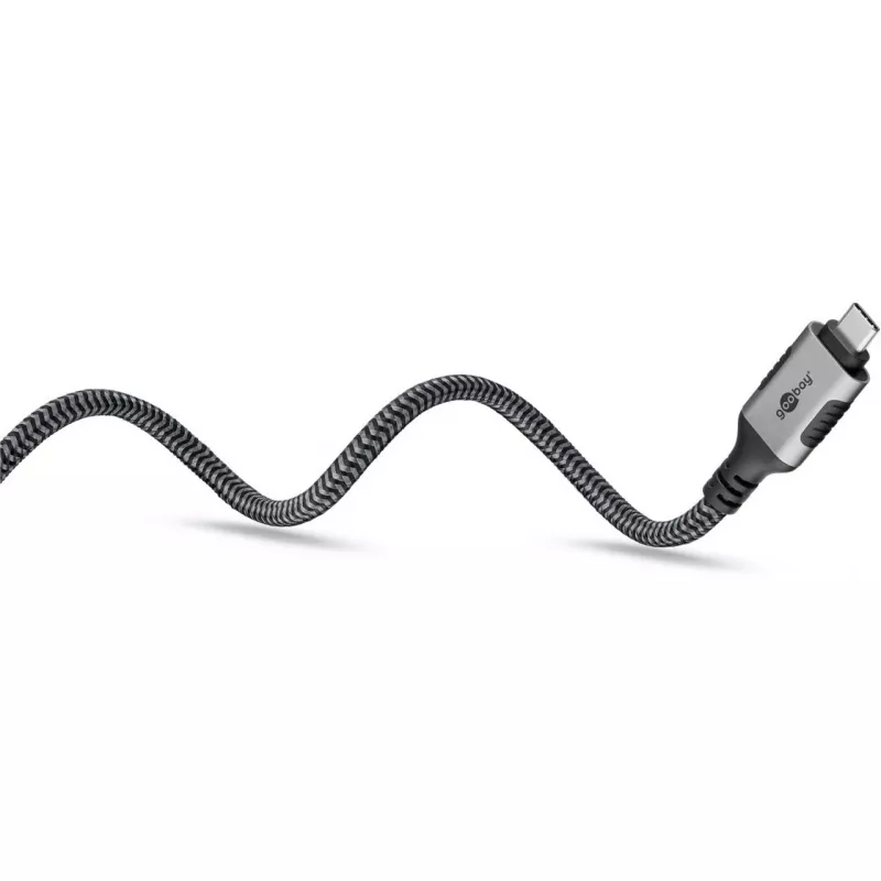 Ethernet kabelis USB-C 3.2 Gen2 kištukas > RJ-45 kištukas, LAN adapteris juodas/sidabrinis, 1,5 metro, pintas tekstilinis apvalkalas