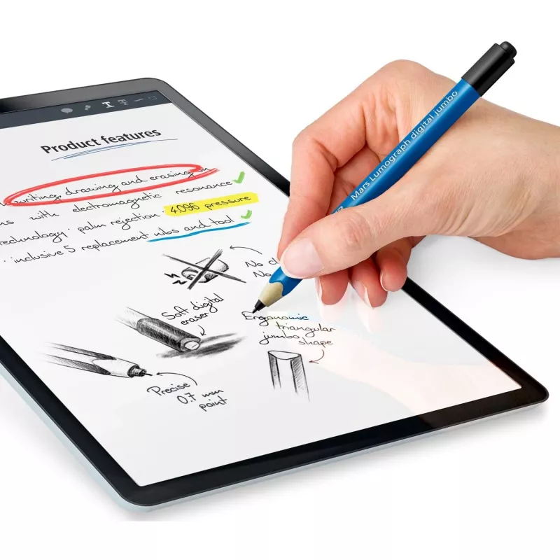 Grafitinis pieštukas Staedtler Mars Lumograph digital Jumbo, PEFC sertifikuotas, 5 antgalių