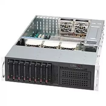 Supermicro 3U korpusas serveriui su 8x 3,5 col. karštojo keitimo SAS/SATA lizdais ir 2x 800W maitinimo šaltiniais