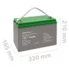 Qoltec 53038 AGM akumuliatorius | 12V | 100Ah | max 1200A