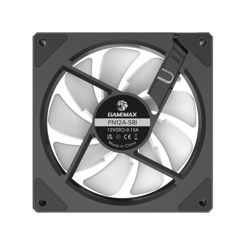 Gamemax FN12A-S8I 120 mm korpuso ventiliatorius, juodas