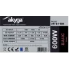 Akyga Basic AK-B1-600 ATX maitinimo blokas 600 W, 120 mm ventiliatorius, pasyvus PFC, pilkas