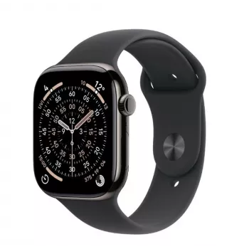 Išmanusis laikrodis Apple Watch Series 11 GPS + Cellular 46 mm Slate Titanium korpusas, juodas sportinis dirželis M/L