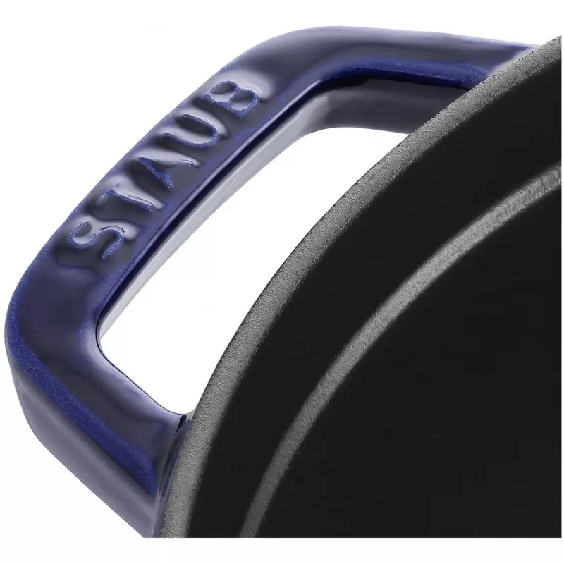 Ketaus kokotas Staub 26 cm apvalus, tamsiai mėlynas