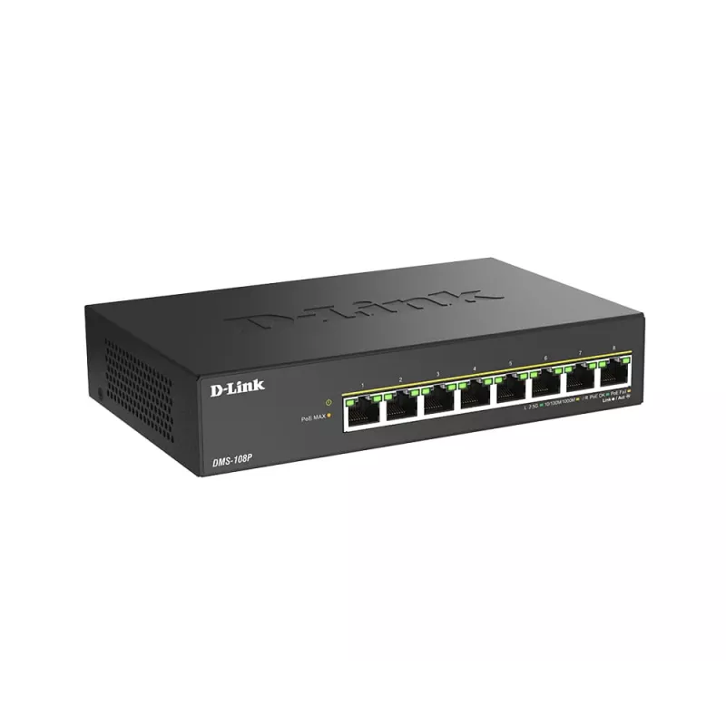 Nevaldomas jungiklis D-Link DMS-108P/E 8 prievadų 2.5G PoE++ 40 Gbit/s