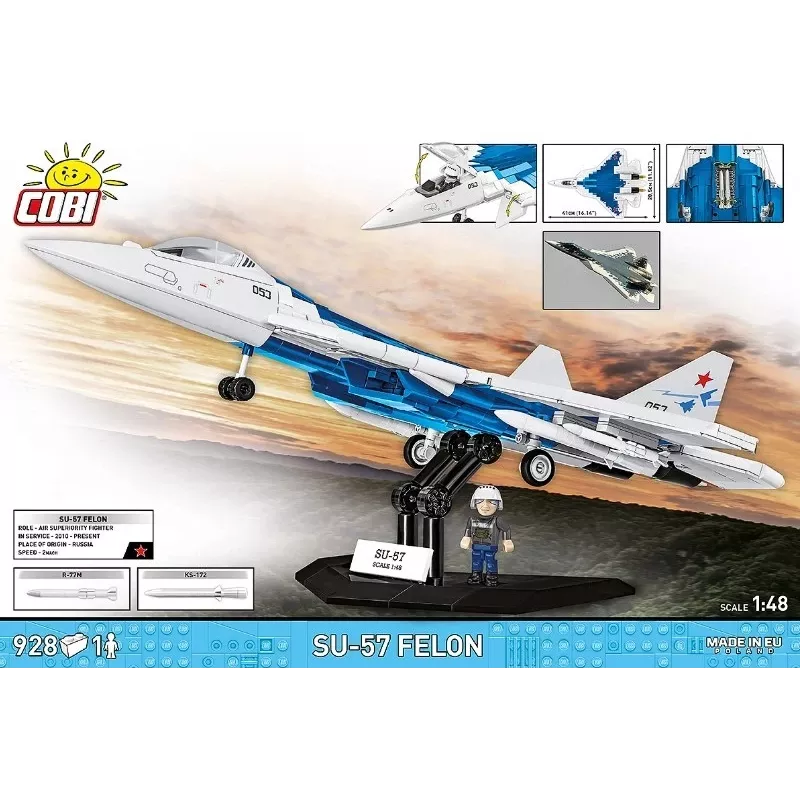 Konstruktorius Cobi SU-57 Felon, 928 detalių – Cobi modelis COBl-5909