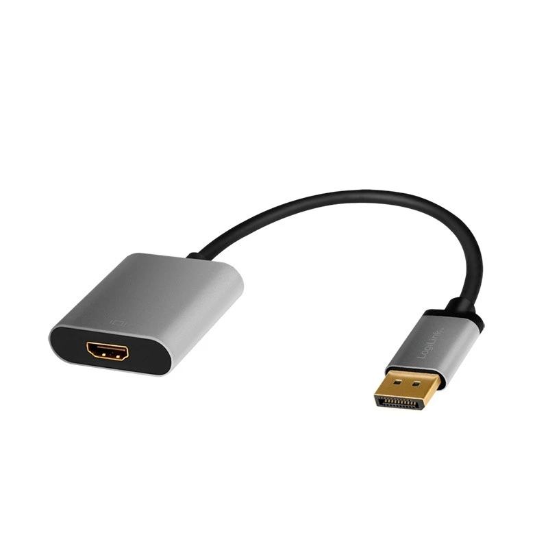 LogiLink CDA0108 vaizdo kabelio adapteris 0,15 m DisplayPort → HDMI pilka/juoda
