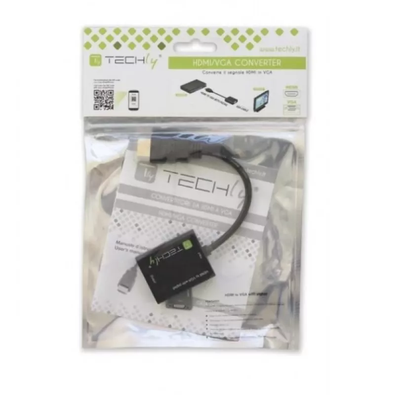 Techly IDATA-HDMI-VGA2 vaizdo kabelio adapteris VGA (D-Sub) juodas