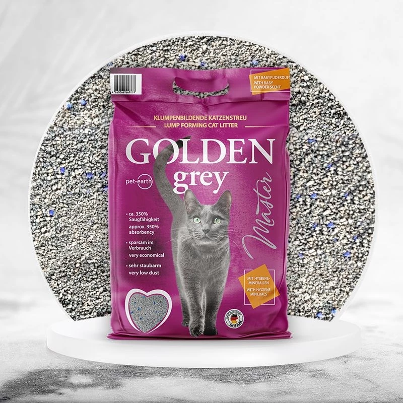 GOLDEN Grey Master – bentonitinis kačių kraikas – 14 kg