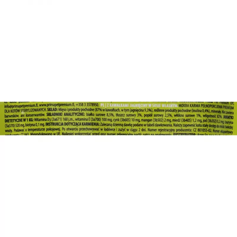 Šlapias kačių ėdalas Brit Premium by Nature ėriena sterilizuotoms katėms 100 g