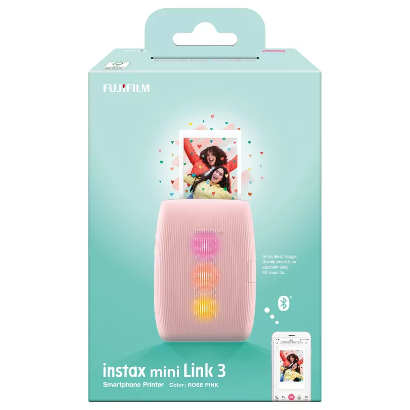 Nešiojamas momentinis spausdintuvas Fujifilm Instax Mini Link 3 rožinis Bluetooth