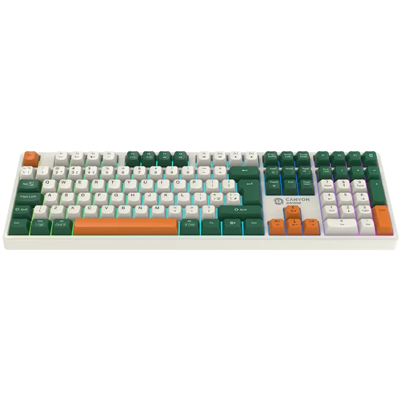 Belaidė mechaninė klaviatūra CANYON Shadder GKW-11 RGB balta