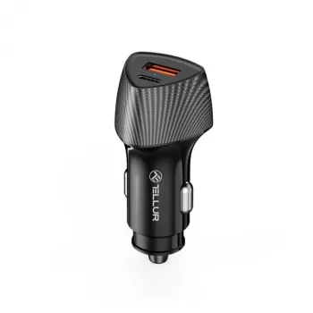Automobilinis kroviklis Tellur FCC10 38W 6A PD20W QC3.0 – USB-C ir USB-A adapteris automobiliui
