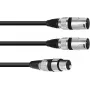 Audio kabelis XLR 3 kontaktų vyras į 2x XLR 3 kontaktų vyras 1,5 m Omnitronic 30225205