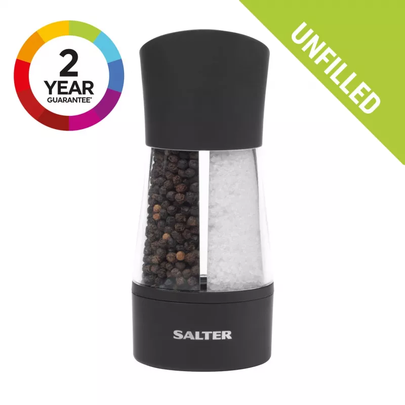 Salter 7612 BKXRAUP mechaninis dviejų dalių druskos ir pipirų malūnėlis