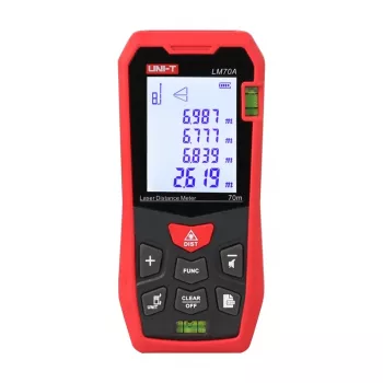 Lazerinis nuotolio matuoklis UNI-T LM70A – 70 m, 1 mm tikslumas