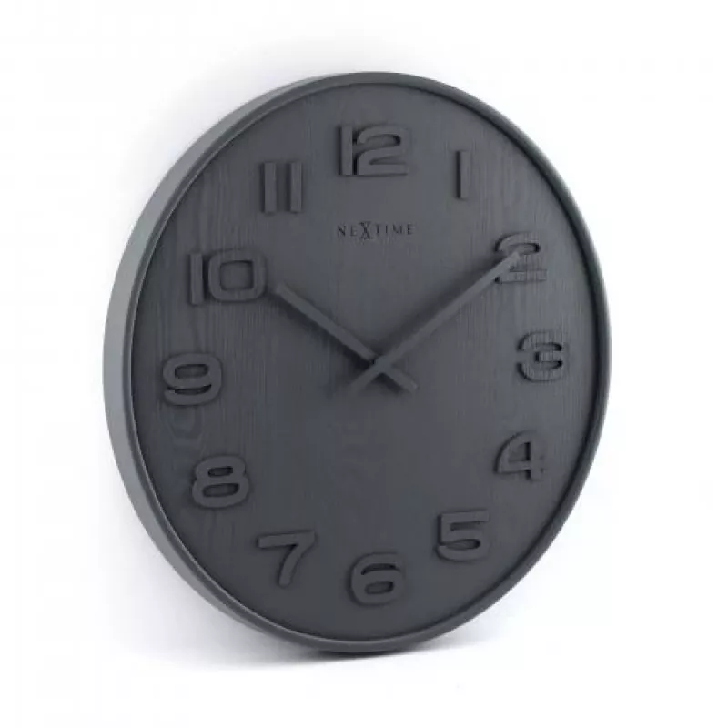 NeXtime 3096GS - Sieninis laikrodis - kvarcinis - apvalus - pilkas - medinis - suaugusiems