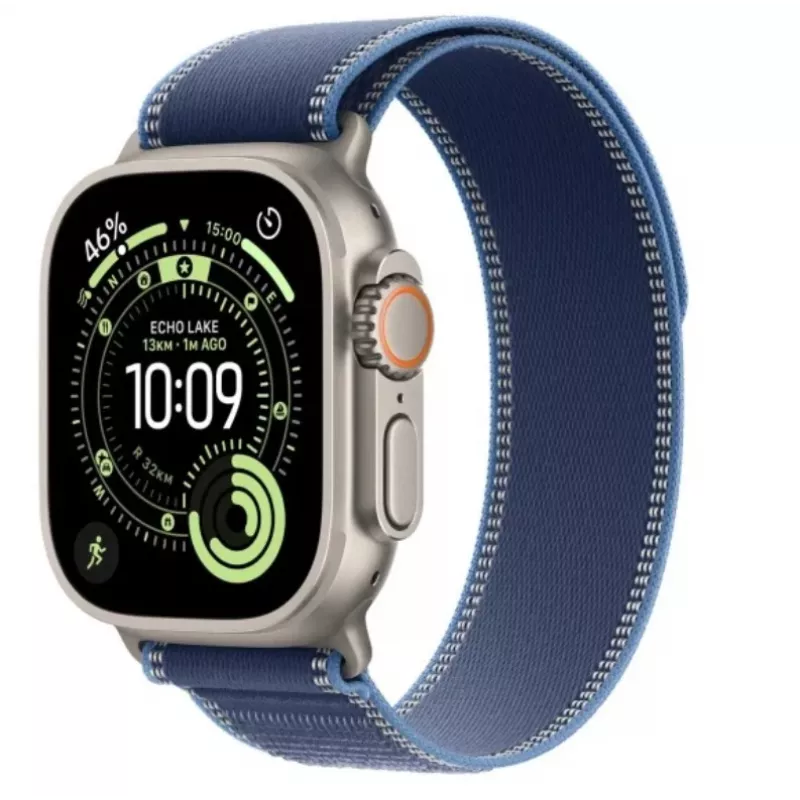 Išmanusis laikrodis Apple Watch Ultra 3 GPS + Cellular 49mm Natural Titanium dėklas Mėlyna/Ryškiai mėlyna Trail Loop S/M