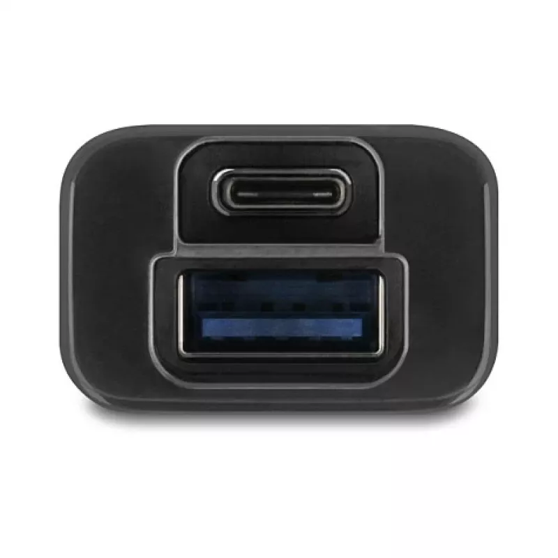 DELOCK USB 3.2 Gen 1 4 prievadų USB šakotuvas su Type-A + Type-C jungtimi (5000 Mbit/s) juodas/permatomas