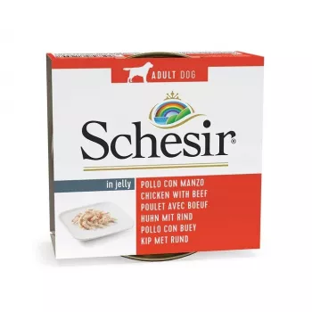 SCHESIR in jelly vištiena su jautiena – šlapi šunų ėdalas – 150 g
