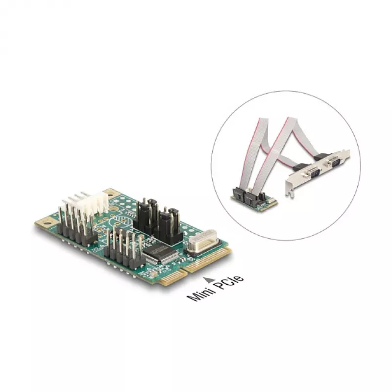 DeLOCK 95276 vidinis RS-232 adapteris Mini PCI Express žalias