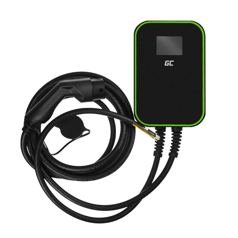 Elektrinė automobilio įkrovimo stotelė Green Cell EV14 22 kW Juodas aliuminis Sieninė