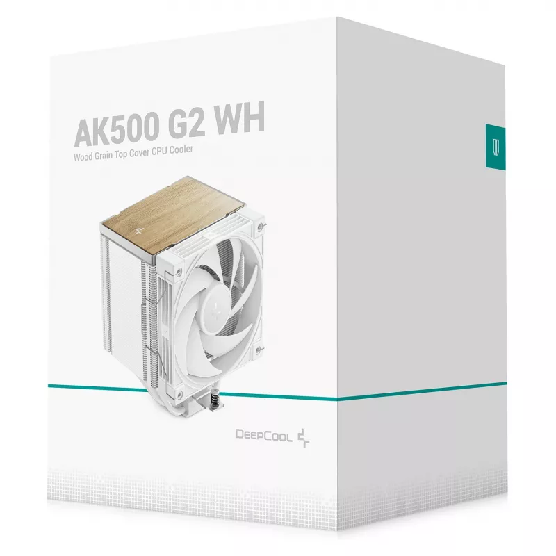Procesoriaus oro aušintuvas DeepCool AK500 G2 WH, 120 mm ventiliatorius, maks. oro slėgis 3,33 mmH2O, 117×129×159 mm, baltas