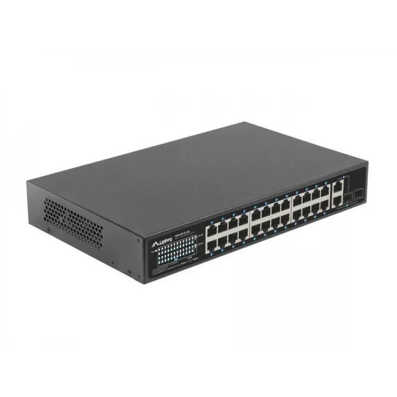Lanberg Switch 24x 100MB PoE+ / 2x Combo Gigabit 19 colių 360W V2
