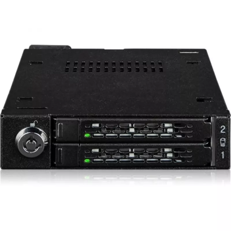 Adapterinis rėmelis dviems 6,3 cm U.2/U.3 NVMe SSD diskams į 3,5 colio lizdą „Icy Dock MB092VK-B“ (juodas)