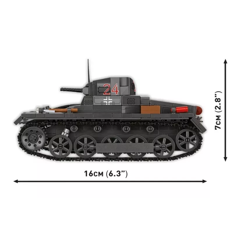 Konstruktorius Cobi Panzer I Ausf. B – 654 detalės, detalus tanko modelis