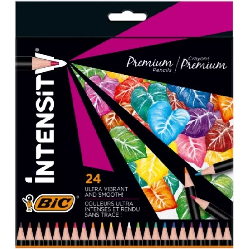 BIC Intensity spalvinimo pieštukai 24 spalvos 967823